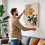 Golden Chrysanthemum Japandi - Wrapped Canvas-1457243279-1457243314