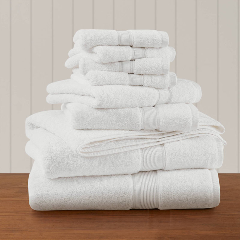 800GSM Ultra-Soft 100% Cotton Absorbent Towel Set, White
