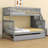 Solid Twin Over Full Wood Stairway Bunk Bed Frame With Trundle And Storage-438189665