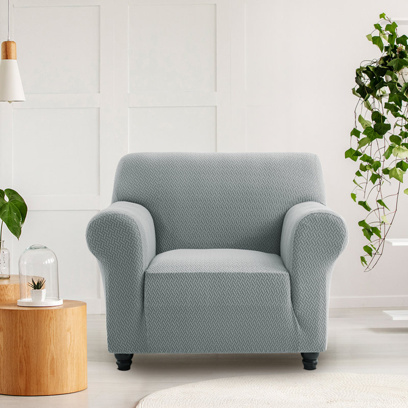 Premium Stretch Spandex Sofa Cover - Durable, Stylish & Easy-Fit Slipcover, Grey, 179cm H x 165cm W - (1 Seater)