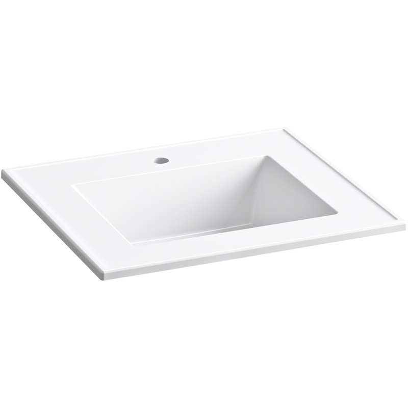 Ceramic/Impressions 25" Rectangular Vanity-Top, Single