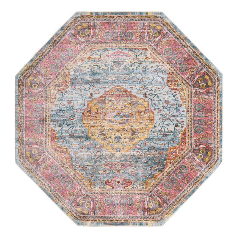 Folmar Abstract Indoor Rug, Octagon 5'