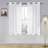 2 Panels White Sheer Curtains for Living Room Linen Look Voile Drapes Grommet Window Curtain Panel-558426182