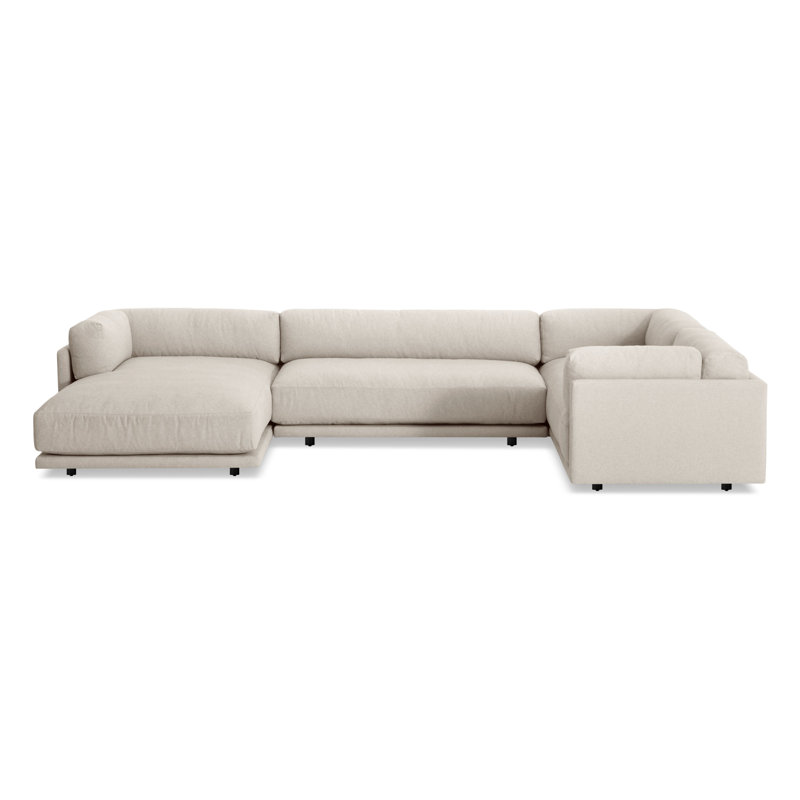 Sunday Chaise Sectional, Sanford Black Crossweave, Right Hand Facing