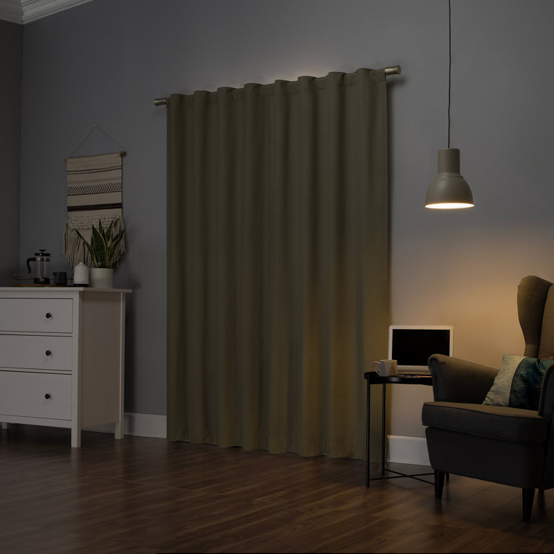 Thermal 100% Blackout Back Tab/Rod Pocket Curtain Panel - Basics by Wayfair™, 40" W x 96" L, Linen