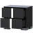 2-Drawer Black Nightstand