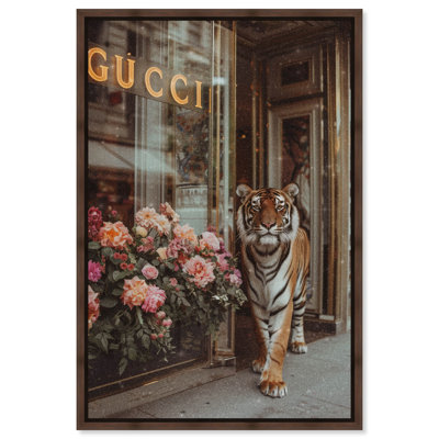 Tiger at the Store Canvas Fashion Designer Wall Art by Art Remedy