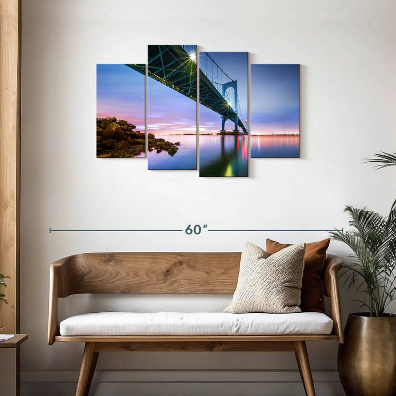 Lilie Whitestone Bridge au crépuscule, H 27 po x l 43 po