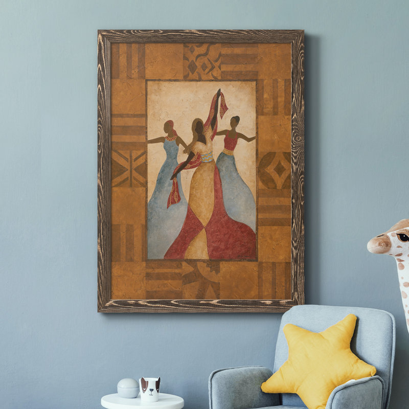 Célébration - Peinture sur toile encadrée, Encadré de bois de noyer, H 44 po x l 31 po x P 1 po