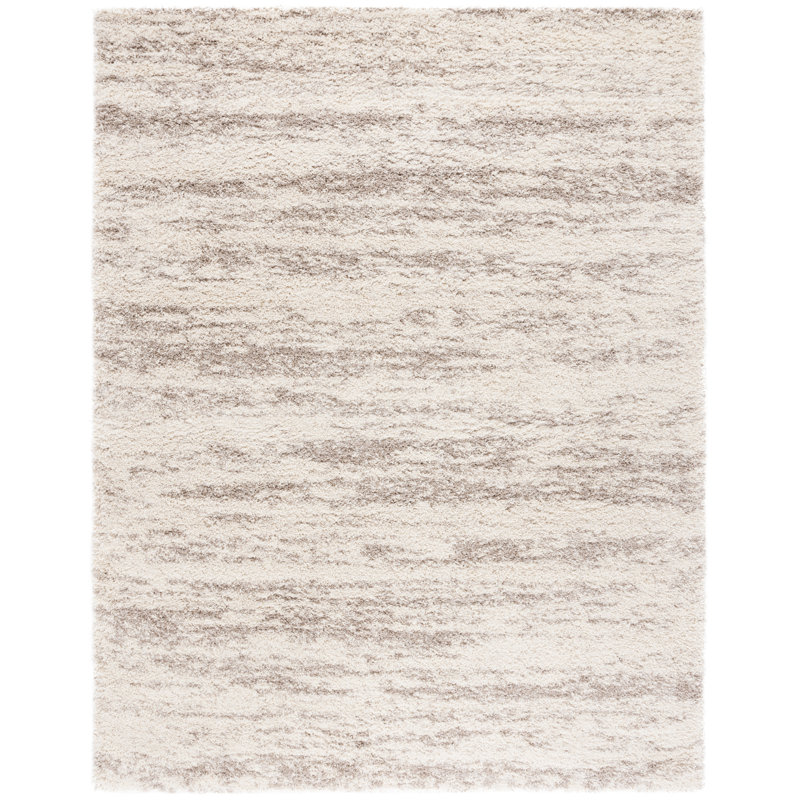 Hudson Shag Striped Area Rug In Ivory / Beige, Rectangle 236 x 305 cm