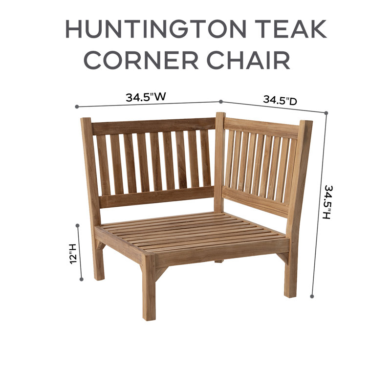 Huntington Outdoor 12 - Piece Teak Conversation Set, White Sunbrella®