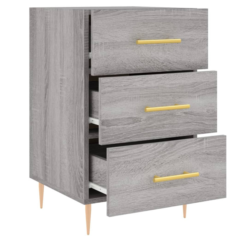 Jariel 40cm W Iron Bedside Table, Grey Sonoma