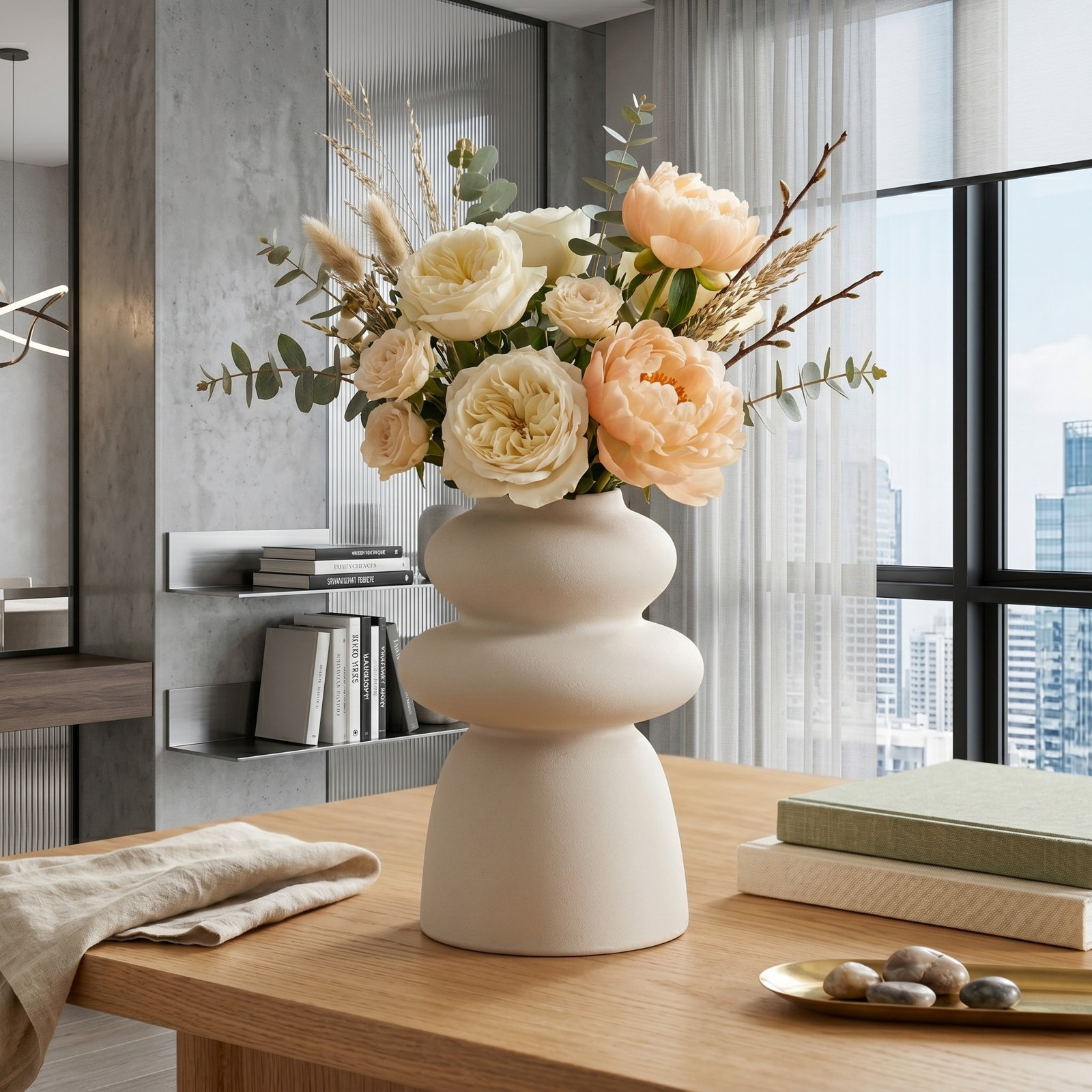 Ceramic Table Vase, 11" H x 6" W x 6" D