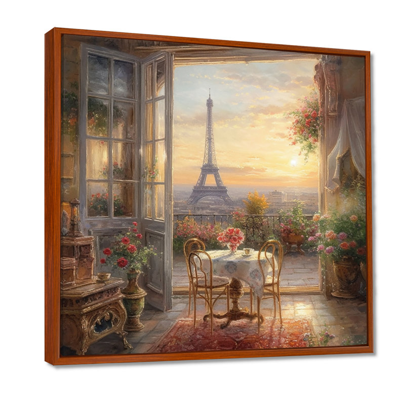 «Beautiful Eiffel Tower In Paris II», reproduction d'art sur toile encadrée Paris, H 16 po x l 16 po, Brun