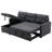 Upholstered L-Shape Gray Linen Space-Saving Sleeper Pull-Out Sofa With Hidden Storage-1723034105
