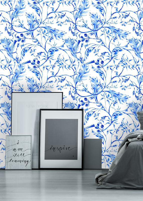 Rouleau de papier peint amovible cobalt L 6,25 pi x l 25 po Marchand