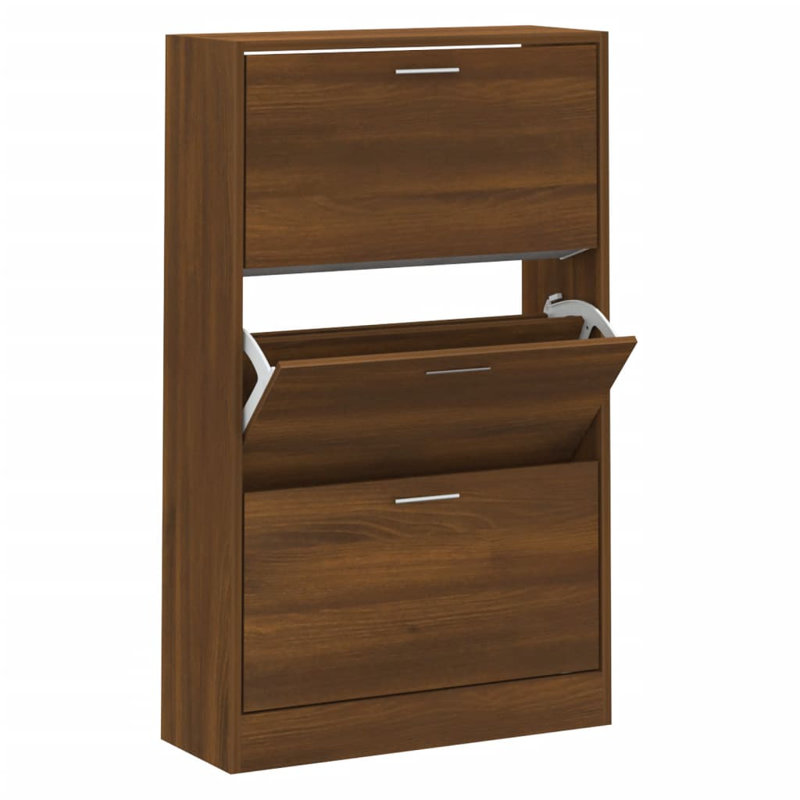 9 Pair Flip Down Shoe Storage, Brown