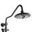 FORNO ACQUA AcquaFALL Shower, Matte Black Finish, Overhead Rainfall Shower, 7 Function Diverter, Handheld Shower Head, Body Jets, 2.5 GPM Flow Rate-116472651
