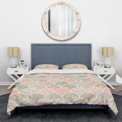 Ensemble de housse de couette rose et crème