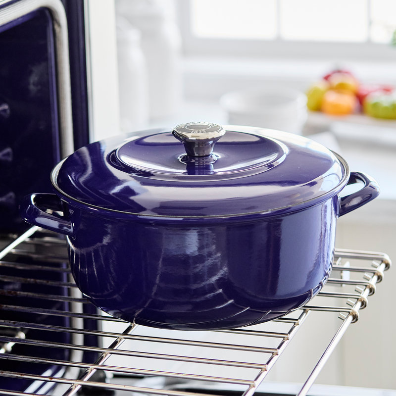 Merten et Storck 7 pte Cocotte en fonte émaillée, Bleu cobalt