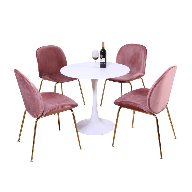Chaise d'appoint, Rose, Doré
