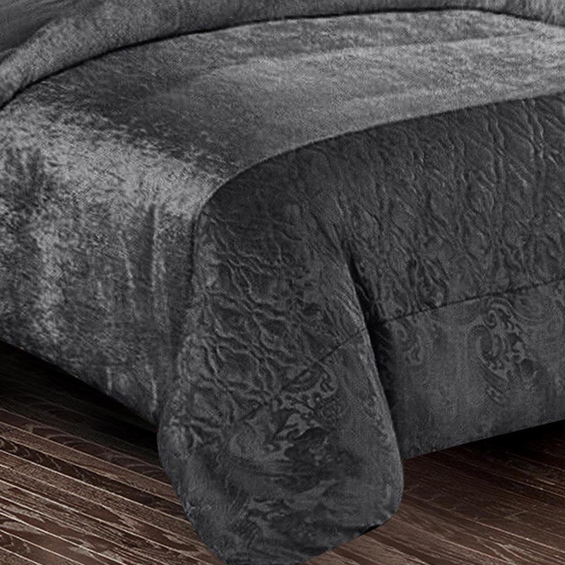 Santiago 3 Piece Crushed Velvet Duvet Cover Set Ultra Soft Luxurious and Easy Care Bedding, Double - 2 Standard Pillowcases