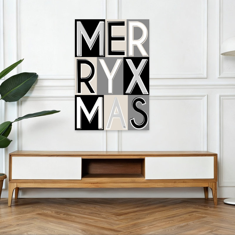 Élégant joyeux Noël, impression d'art moderne géométrique, H 48 po x l 32 po