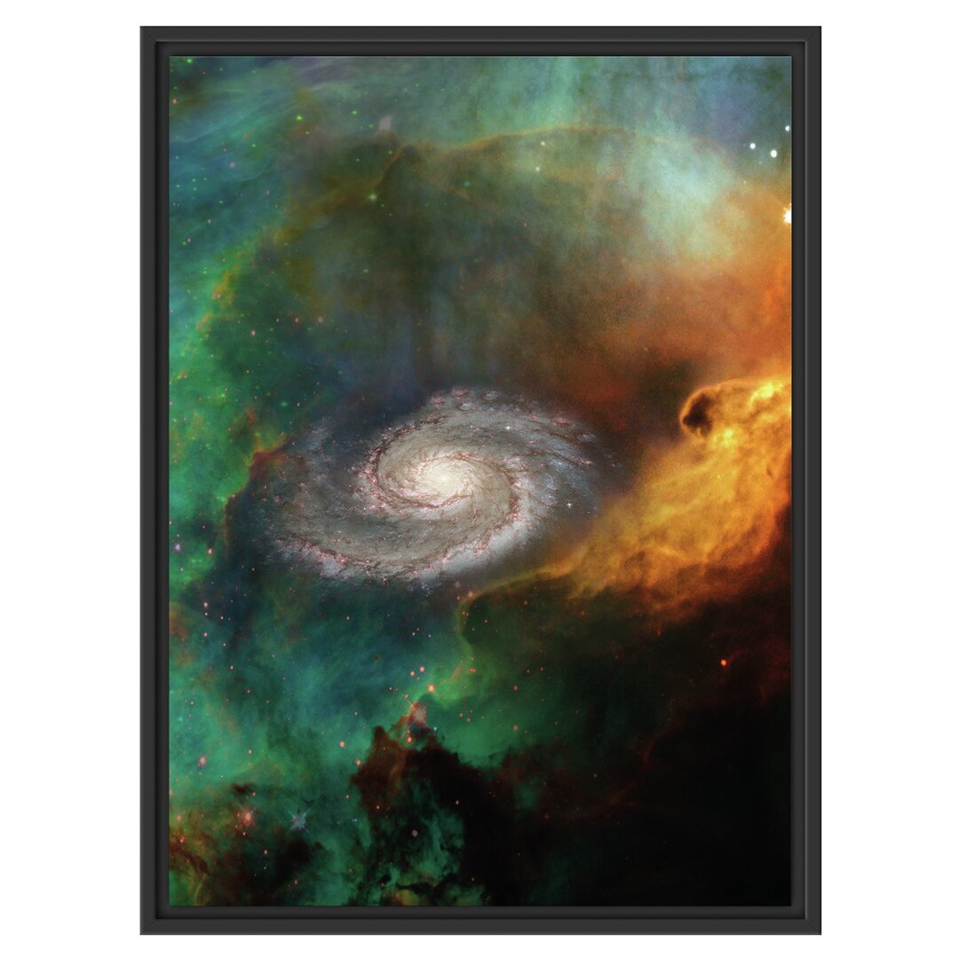 Gerahmtes Wandbild Galaxie mit Sternennebel