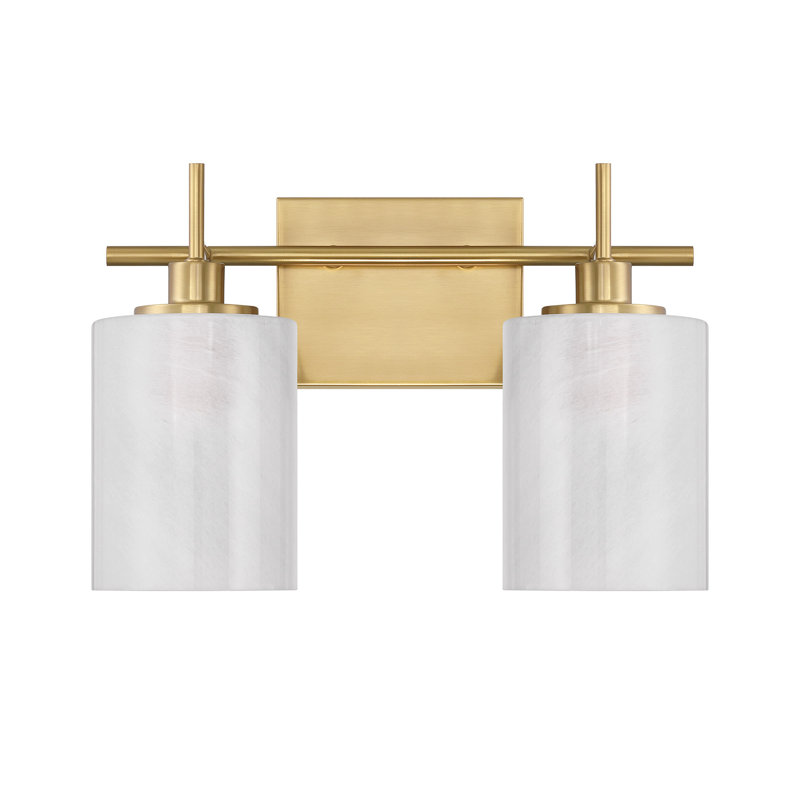 Éclairage pour salle de bain 2 lumières Omperkash, Laiton naturel
