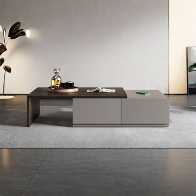 Simple rectangular retractable coffee table