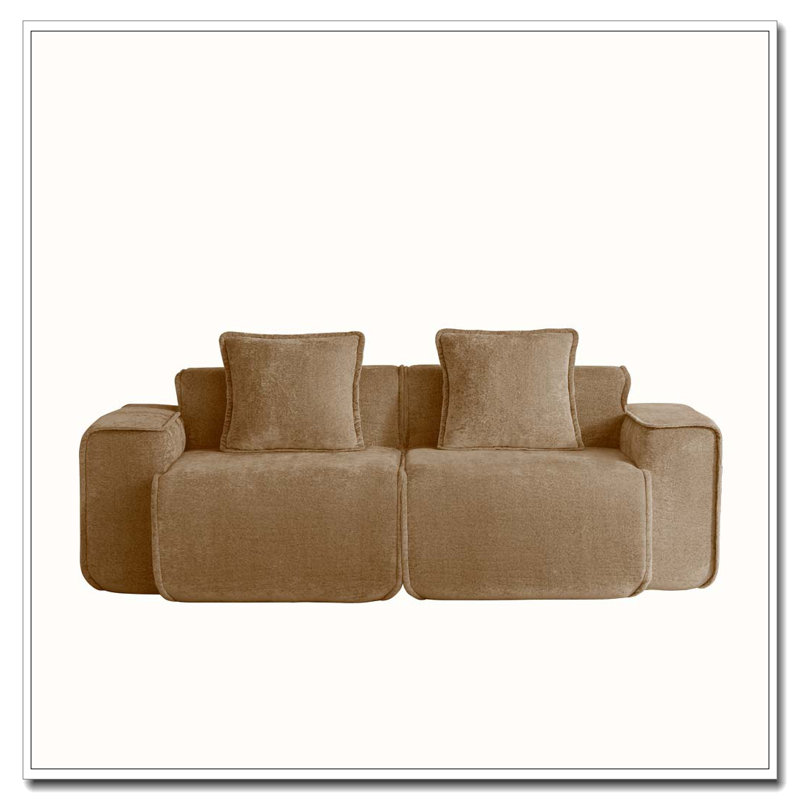 Canapé modulaire à 2 places avec canapé modulaire et siège profond Cloud, Brun, 2, H 31 po x l 79 po x P 38 po