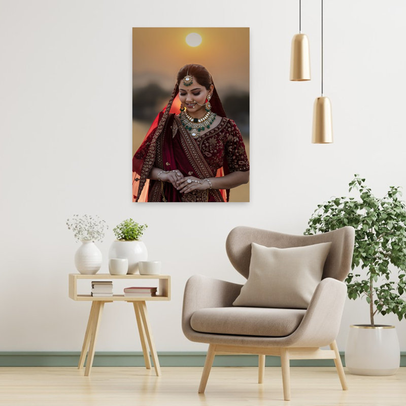 Indian Bride Sunset, H 36 po x l 24 po