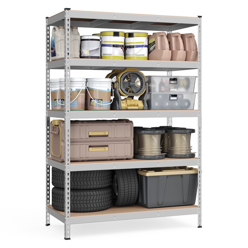 Étagère réglable, H 70,9 po x l 47,2 po x P 23,6 po, Argent argent