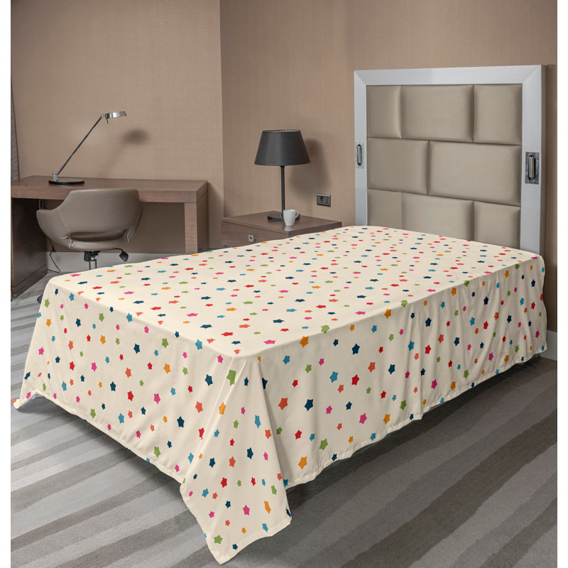 Ambesonne Top Flat Sheet Royal, Twin XL Flat Sheet, Multicolor Polka Dots 2