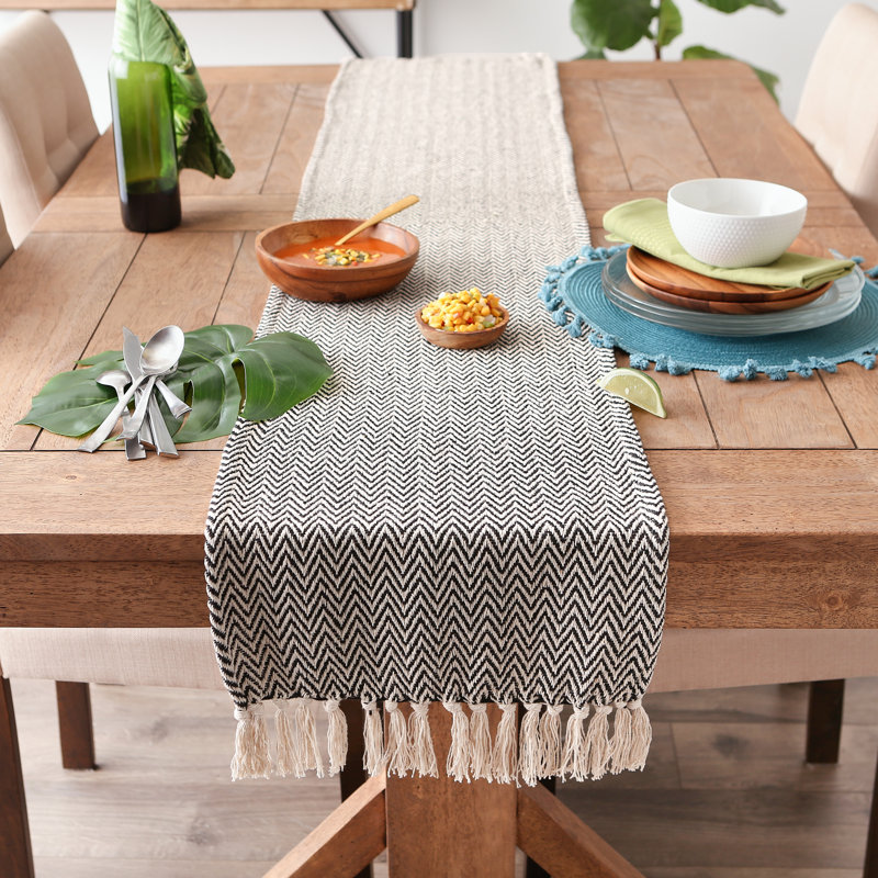 Desta Solid Table Runner, Black,  72'' x 15'' 