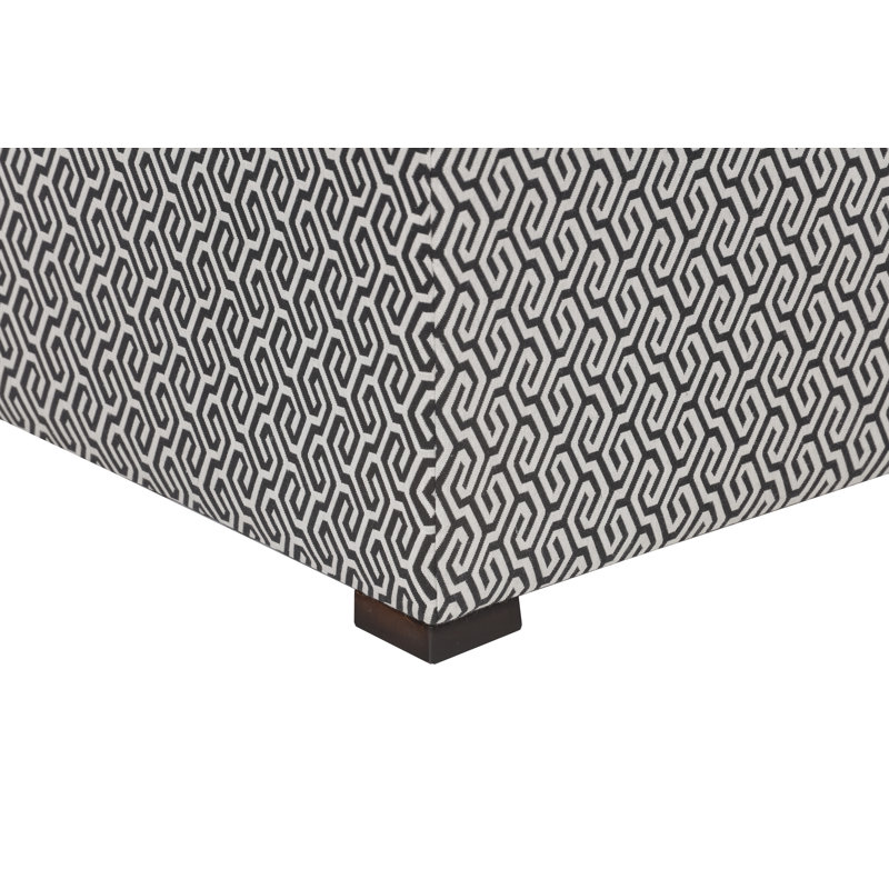 Dalery Upholstered Ottoman, Black/Cream 100% Polyester