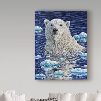 Fazulla 'Polar Bear Painting' Graphic Art Print on Wrapped Canvas