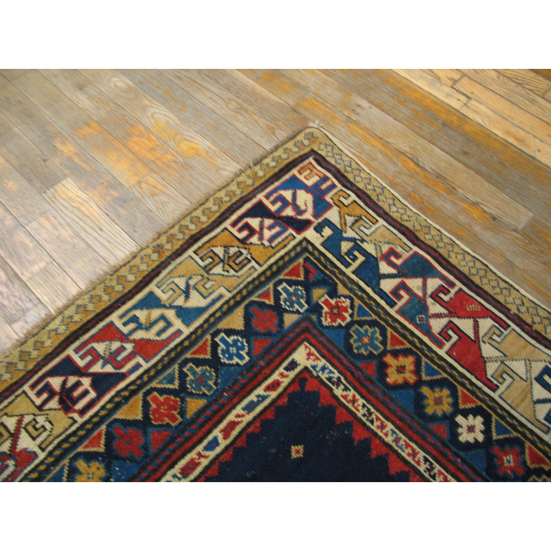 Antique Kazak Caucasian Blue 1880s Rug