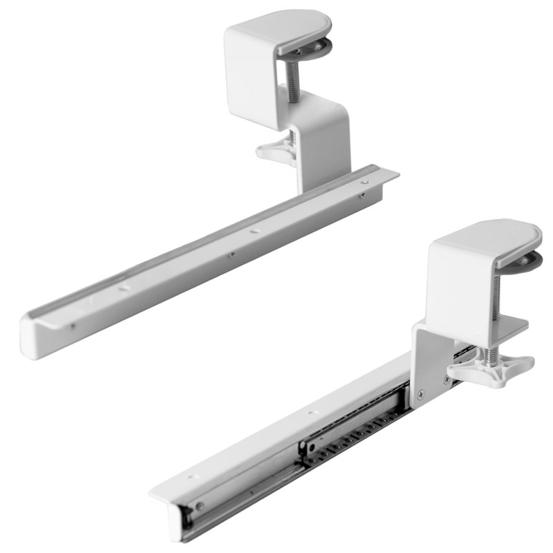 White Clamp and Rail Set for Custom Wood Tray