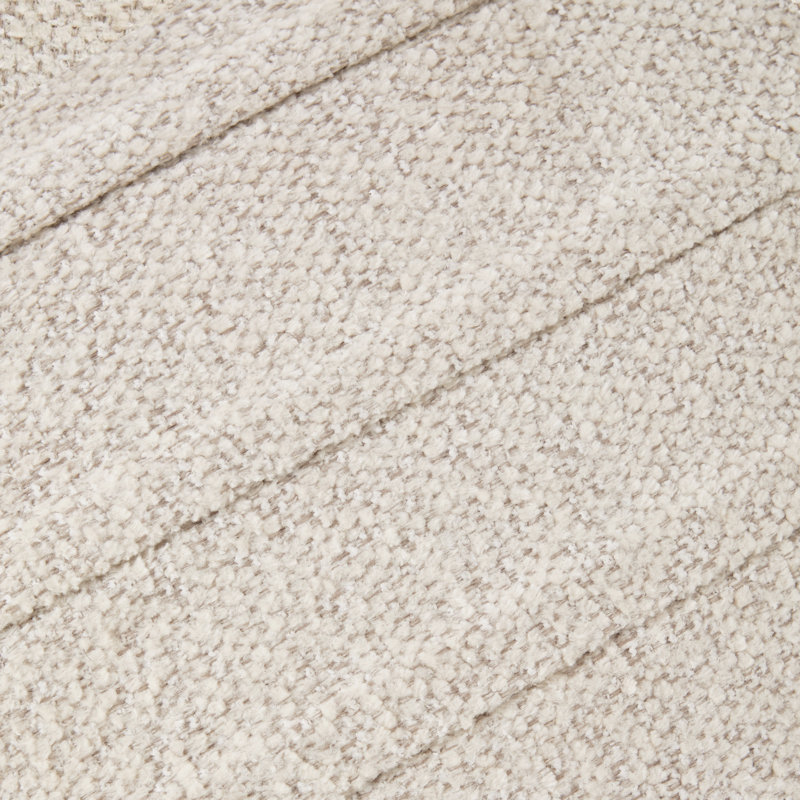 Repose-pieds rond 26,5 po Chenille, Beige