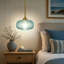 Luminaires suspendus 1 lumière moderne en verre bleu l 9,84 po