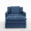 Fauteuil d'appoint rembourré en chenille de 39,4 po avec repose-pieds et fauteuil de lecture de style moderne 39,4 po-2104050587