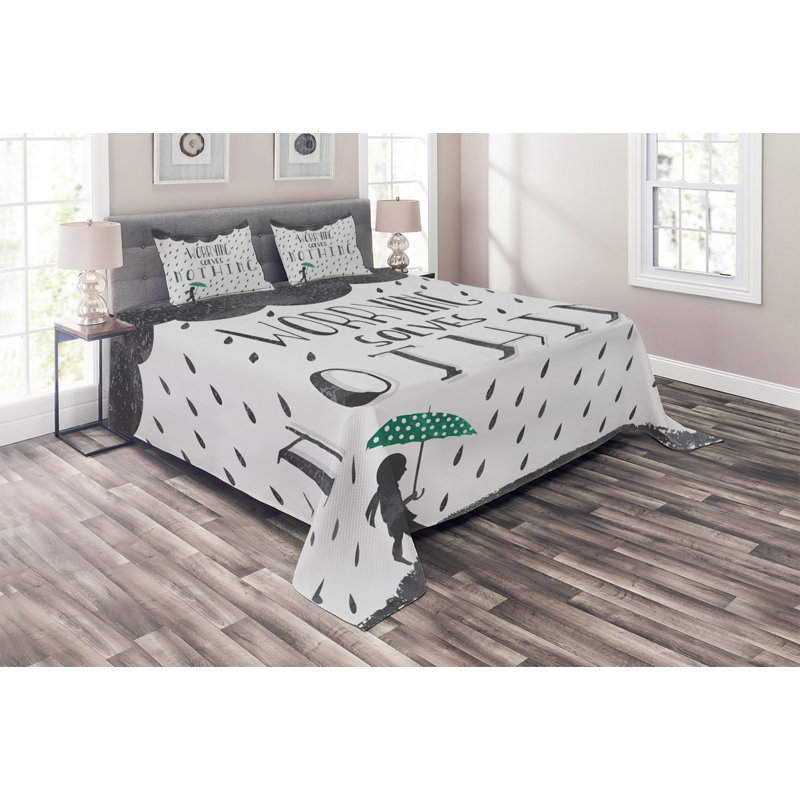 Polyester Coverlet, King Bedspread + 2 Shams