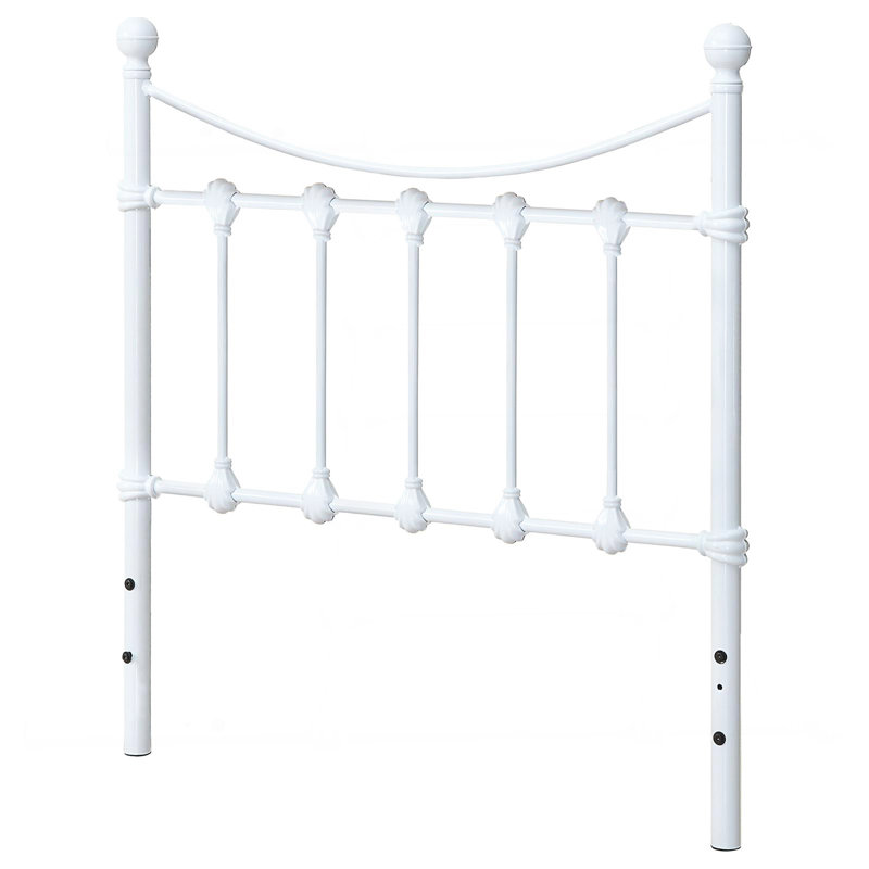 Tête de lit simple blanche en métal
