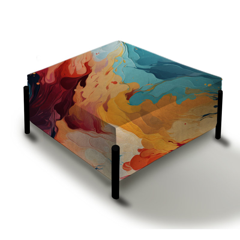 Artistique aux couleurs pastel, expression abstraite - grand repose-pieds carré abstrait