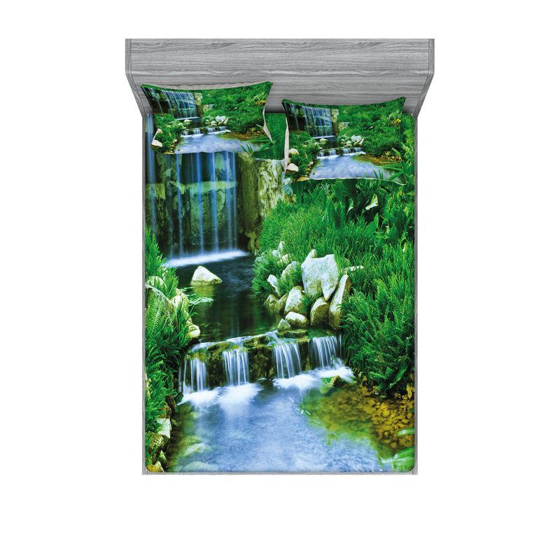 Ensemble de taie décorative et coussin décoratif Ambesonne, Ensemble de draps pour lit double + 1 drap-housse 