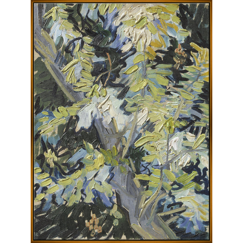 «Acacia in Flower» par Vincent Van Gogh - Peinture sur toile à cadre unique, H 55,5 po x l 41,5 po x P 1,25 po