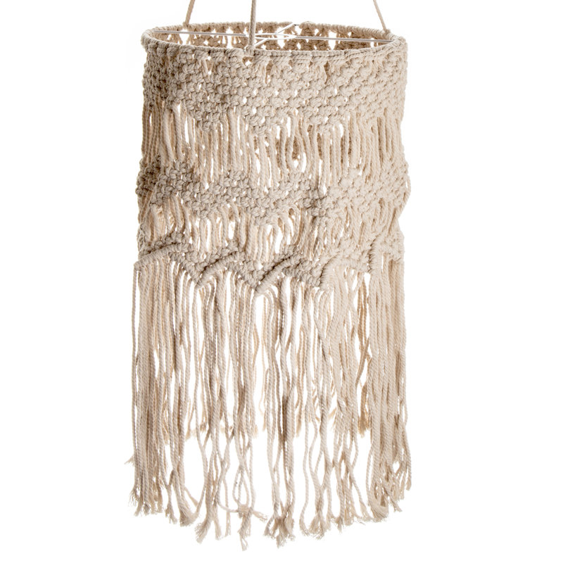 abat-jour tambour en coton H 40 po x l 12,75 po (araignée) de couleur crème
