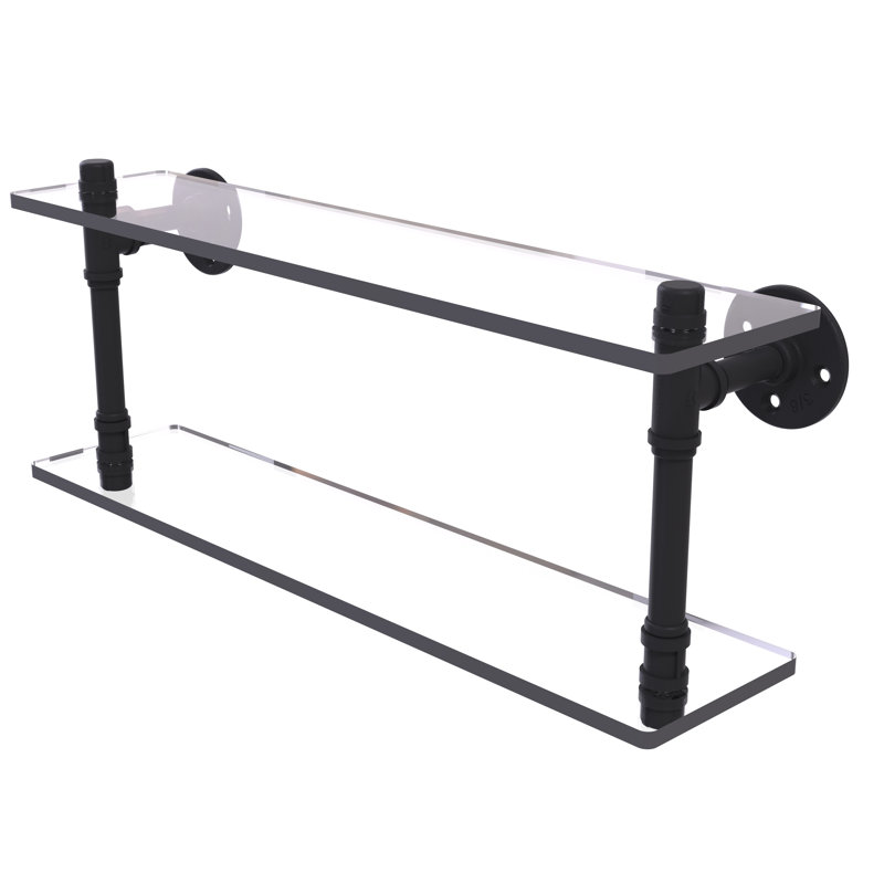 Tablette murale Bayer, H 9,4 po x l 22 po x P 5,6 po, Noir mat