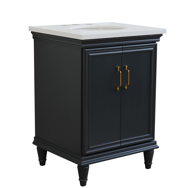 Ensemble de meuble-lavabo simple 25 po Gurrola, Gris foncé